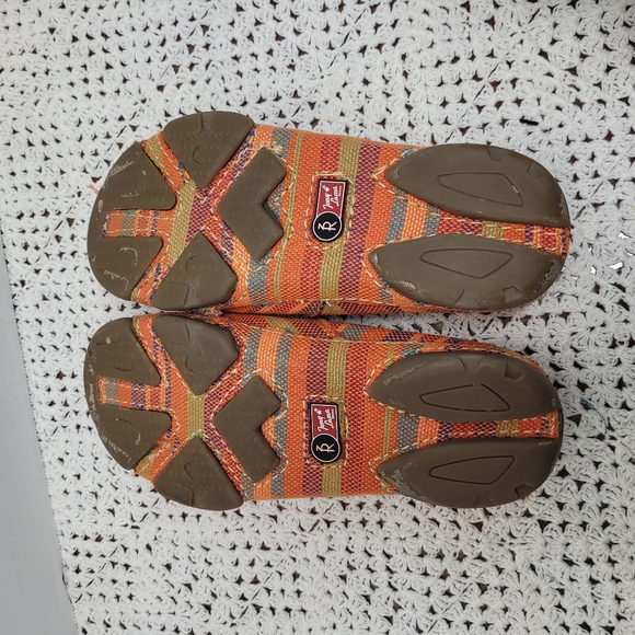 Tony Lama Women's Orange Striped Canvas Shoes - Picture 6 of 6